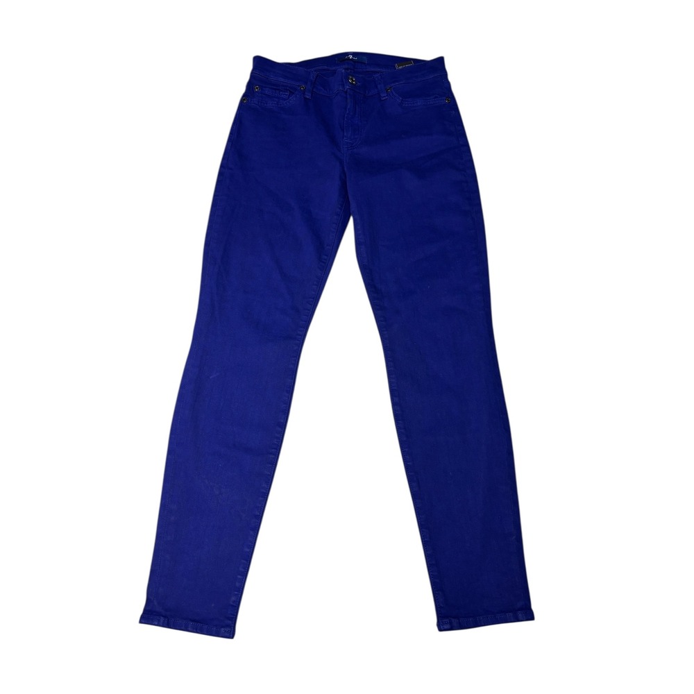 7 For All Mankind Royal Blue Skinny Leg Jeans Women's Size 28X28